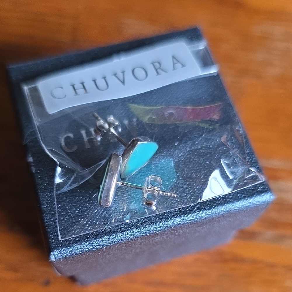 Silver and Turquoise Stud Earrings